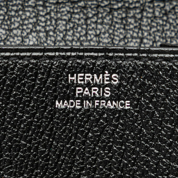 エルメス ル ヴァンキャトル コインケース ブラック シルバー シェーブル メンズ HERMES 【中古】