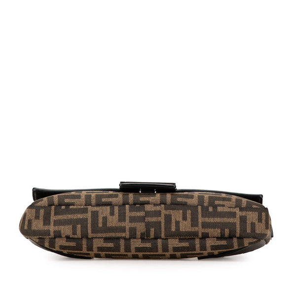 フェンディ ズッカ ショルダーバッグ ボディバッグ 2WAY 7VA472 ブラウン ブラック キャンバス レザー レディース FENDI 【中古】