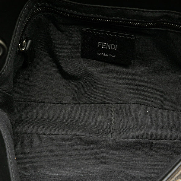 フェンディ ズッカ ショルダーバッグ ボディバッグ 2WAY 7VA472 ブラウン ブラック キャンバス レザー レディース FENDI 【中古】