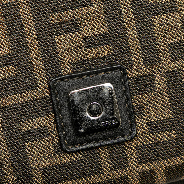 フェンディ ズッカ ショルダーバッグ ボディバッグ 2WAY 7VA472 ブラウン ブラック キャンバス レザー レディース FENDI 【中古】