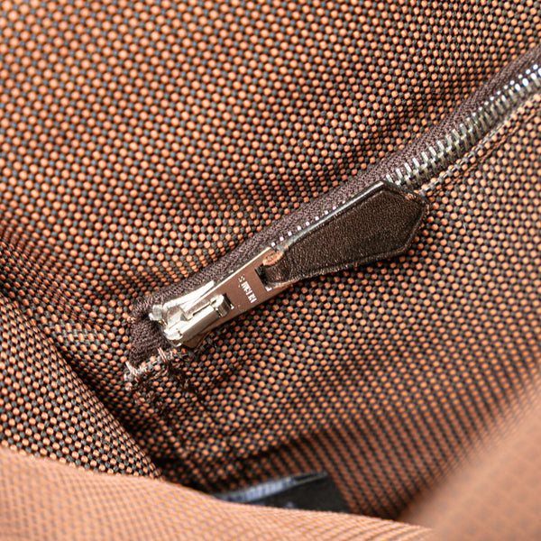 エルメス エールライン バサスPM 斜め掛け ショルダーバッグ ブラウン キャンバス レディース HERMES 【中古】
