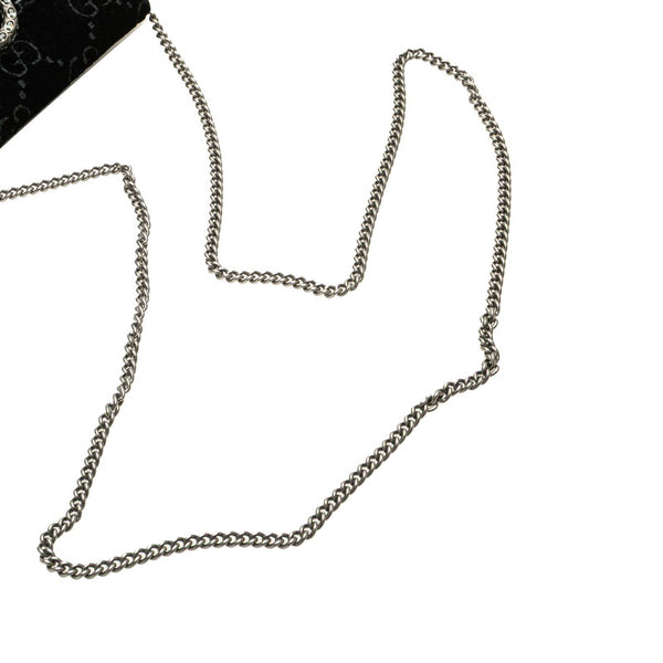 グッチ ディオニュソス 斜め掛け チェーン ショルダーバッグ 476432 ブラック ベルベット レディース GUCCI 【中古】