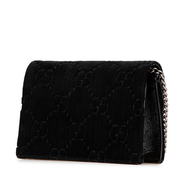 グッチ ディオニュソス 斜め掛け チェーン ショルダーバッグ 476432 ブラック ベルベット レディース GUCCI 【中古】