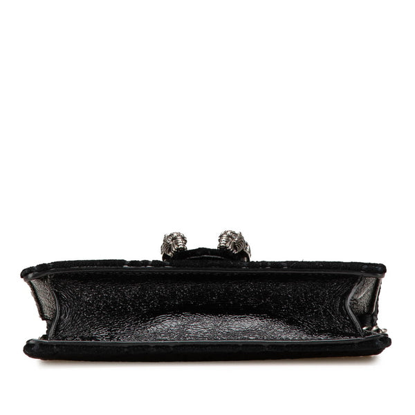 グッチ ディオニュソス 斜め掛け チェーン ショルダーバッグ 476432 ブラック ベルベット レディース GUCCI 【中古】