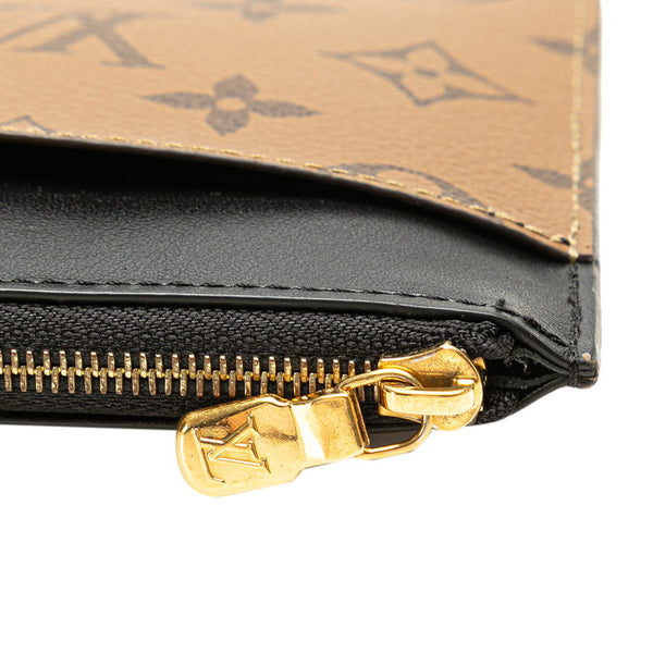 ルイ ヴィトン モノグラム リバース  スリム パース 長財布 M80390 ブラウン ブラック PVC レザー レディース LOUIS VUITTON 【中古】