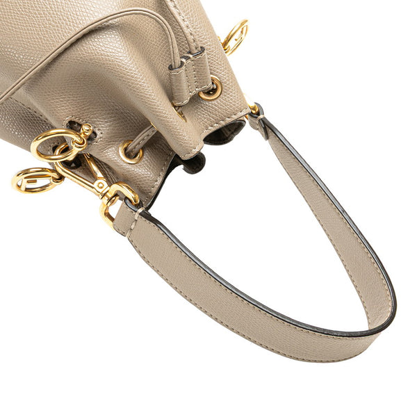 フェンディ モントレゾール ミニ ハンドバッグ ショルダーバッグ 2WAY 8BS010 グレー レザー レディース FENDI 【中古】