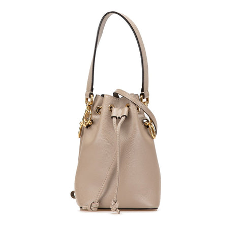 フェンディ モントレゾール ミニ ハンドバッグ ショルダーバッグ 2WAY 8BS010 グレー レザー レディース FENDI 【中古】