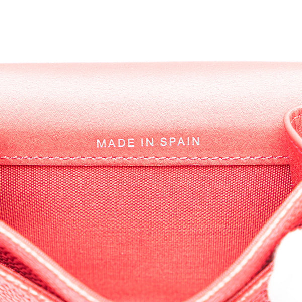 シャネル ココマーク カードケース レッド キャビアスキン レディース CHANEL 【中古】