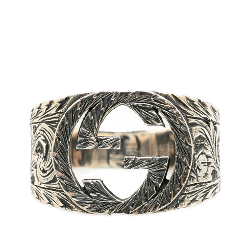 グッチ インターロッキングG リング 指輪 #15 SV925 シルバー メンズ GUCCI 【中古】