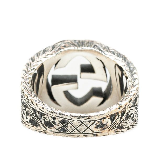 グッチ インターロッキングG リング 指輪 #15 SV925 シルバー メンズ GUCCI 【中古】