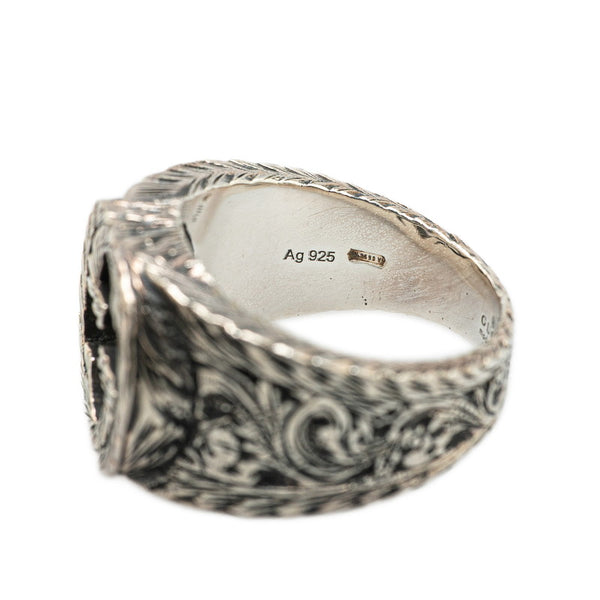 グッチ インターロッキングG リング 指輪 #15 SV925 シルバー メンズ GUCCI 【中古】