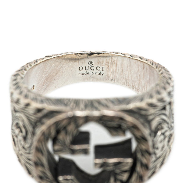 グッチ インターロッキングG リング 指輪 #15 SV925 シルバー メンズ GUCCI 【中古】