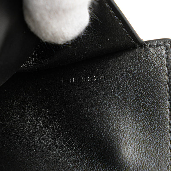 セリーヌ スモール トリフォールド ウォレット 三つ折り財布 ブラック グレインレザー レディース CELINE 【中古】