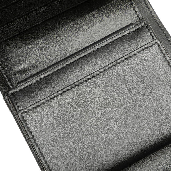 セリーヌ スモール トリフォールド ウォレット 三つ折り財布 ブラック グレインレザー レディース CELINE 【中古】