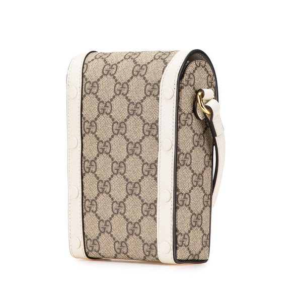 グッチ GGスプリーム ホースビット ショルダーバッグ 625615 ベージュ ホワイト PVC レザー レディース GUCCI 【中古】