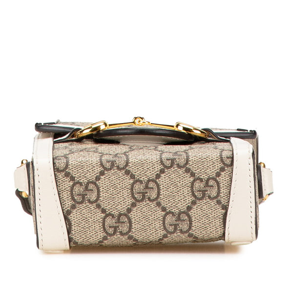 グッチ GGスプリーム ホースビット ショルダーバッグ 625615 ベージュ ホワイト PVC レザー レディース GUCCI 【中古】