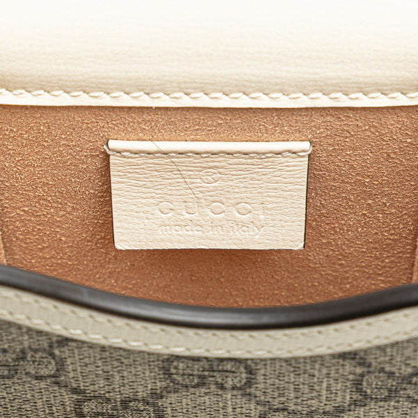 グッチ GGスプリーム ホースビット ショルダーバッグ 625615 ベージュ ホワイト PVC レザー レディース GUCCI 【中古】