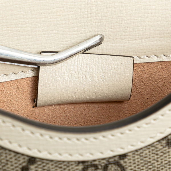 グッチ GGスプリーム ホースビット ショルダーバッグ 625615 ベージュ ホワイト PVC レザー レディース GUCCI 【中古】