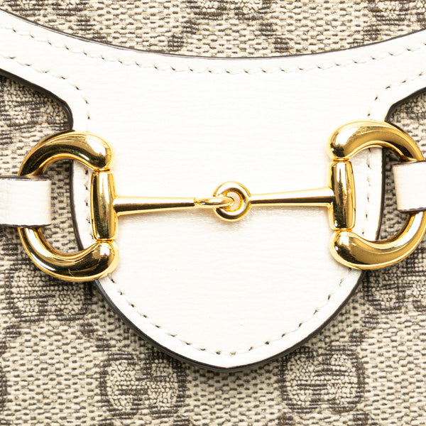 グッチ GGスプリーム ホースビット ショルダーバッグ 625615 ベージュ ホワイト PVC レザー レディース GUCCI 【中古】