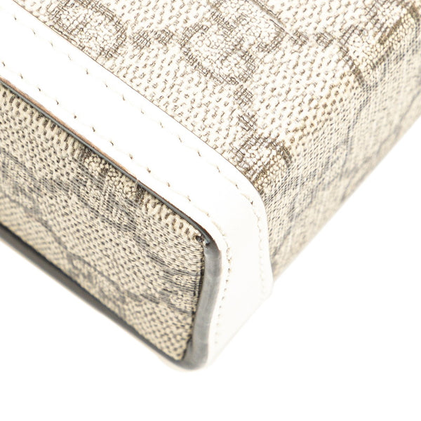 グッチ GGスプリーム ホースビット ショルダーバッグ 625615 ベージュ ホワイト PVC レザー レディース GUCCI 【中古】