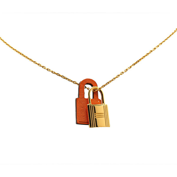 エルメス オーケリーPM ネックレス ゴールド オレンジ メッキ スイフト レディース HERMES 【中古】