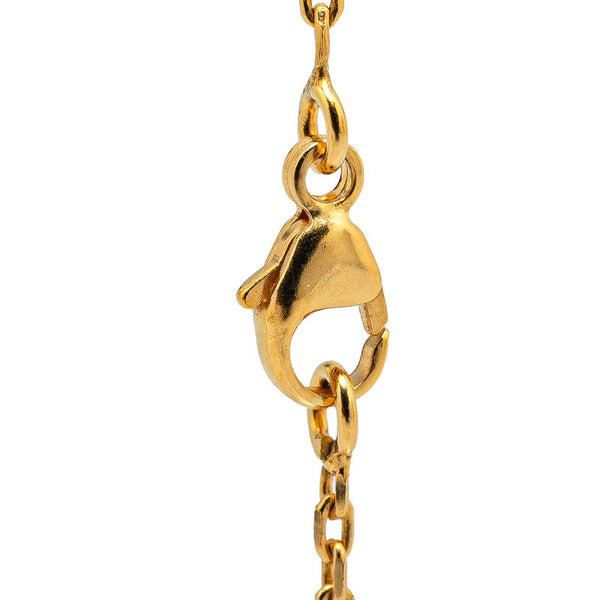 エルメス オーケリーPM ネックレス ゴールド オレンジ メッキ スイフト レディース HERMES 【中古】