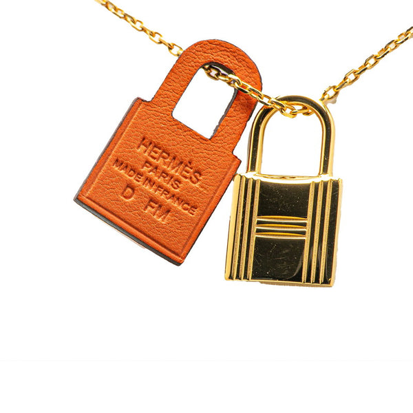 エルメス オーケリーPM ネックレス ゴールド オレンジ メッキ スイフト レディース HERMES 【中古】