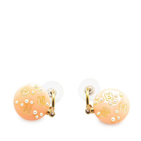 シャネル ココマーク スイング スタッドピアス ピンク フェイクパール プラスチック レディース CHANEL 【中古】