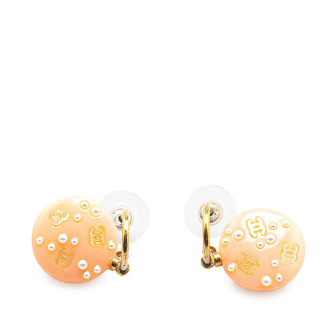 シャネル ココマーク スイング スタッドピアス ピンク フェイクパール プラスチック レディース CHANEL 【中古】