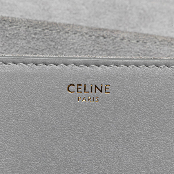 セリーヌ ティーン ソフト16 セーズ 斜め掛け ショルダーバッグ ライトグレー レザー レディース CELINE 【中古】