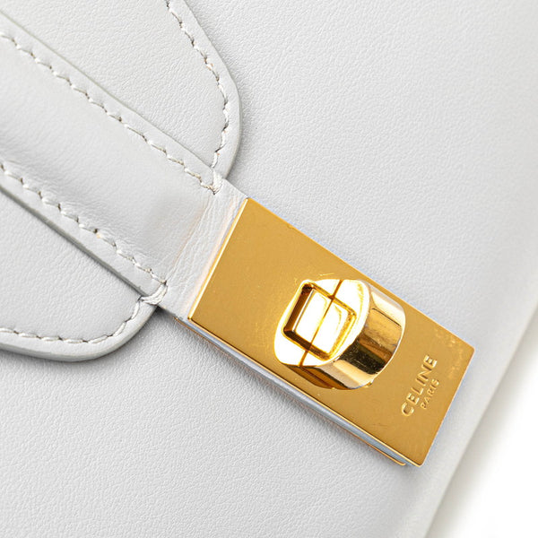 セリーヌ ティーン ソフト16 セーズ 斜め掛け ショルダーバッグ ライトグレー レザー レディース CELINE 【中古】