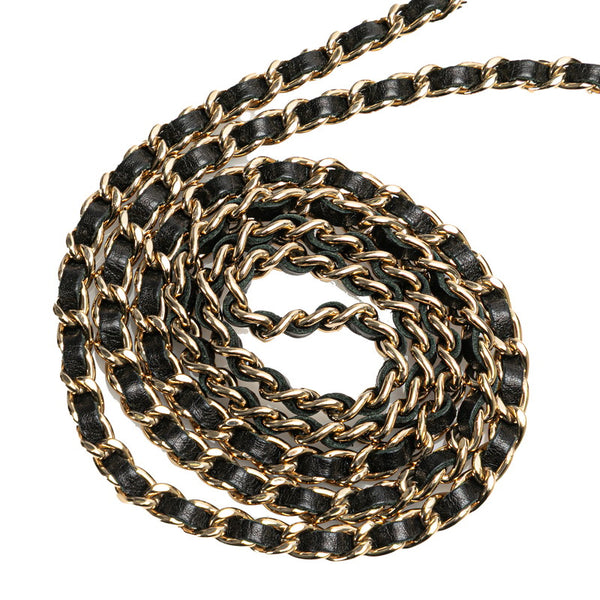 シャネル マトラッセ ココマーク ラウンド ミニ チェーン ショルダーバッグ  ブラック フェイクパール ラムスキン レディース CHANEL 【中古】