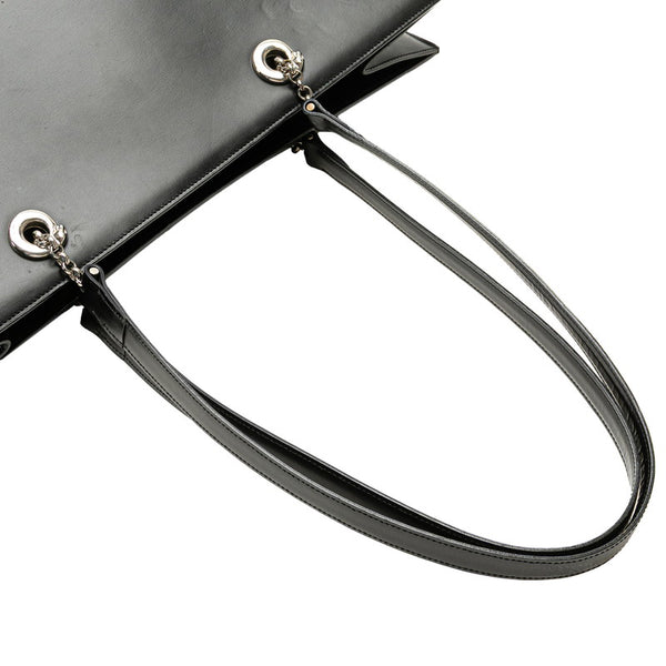 カルティエ パンテール レオパード トートバッグ ブラック レザー レディース CARTIER 【中古】