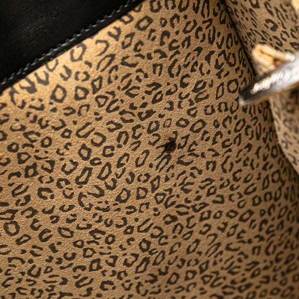カルティエ パンテール レオパード トートバッグ ブラック レザー レディース CARTIER 【中古】