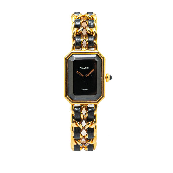 シャネル プルミエール 腕時計 H0001 クオーツ ブラック文字盤 ステンレススチール レザー レディース CHANEL 【中古】