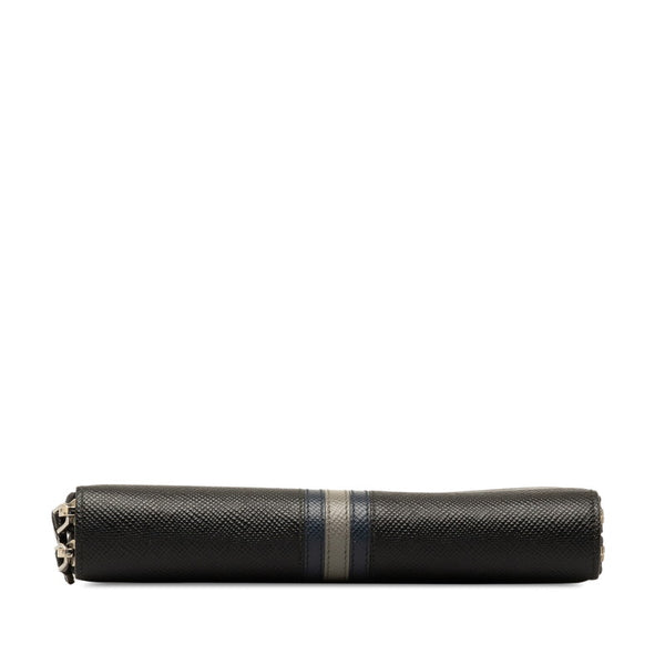 プラダ サフィアーノ ラウンドファスナー 長財布 ブラック レザー レディース PRADA 【中古】