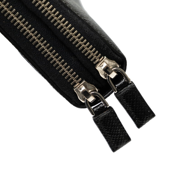 プラダ サフィアーノ ラウンドファスナー 長財布 ブラック レザー レディース PRADA 【中古】