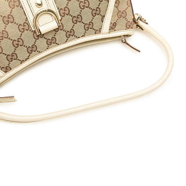 グッチ GGキャンバス アビー ワンショルダーバッグ ハンドバッグ 130939 ベージュ ホワイト キャンバス レザー レディース GUCCI 【中古】