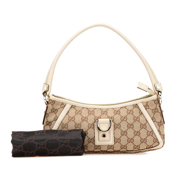 グッチ GGキャンバス アビー ワンショルダーバッグ ハンドバッグ 130939 ベージュ ホワイト キャンバス レザー レディース GUCCI 【中古】