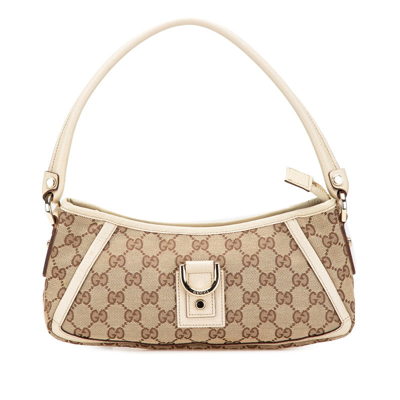 グッチ GGキャンバス アビー ワンショルダーバッグ ハンドバッグ 130939 ベージュ ホワイト キャンバス レザー レディース GUCCI 【中古】