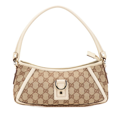 グッチ GGキャンバス アビー ワンショルダーバッグ ハンドバッグ 130939 ベージュ ホワイト キャンバス レザー レディース GUCCI 【中古】