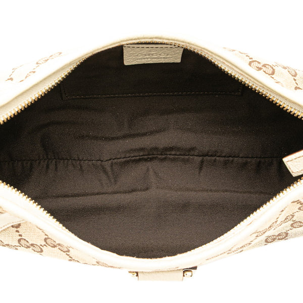 グッチ GGキャンバス アビー ワンショルダーバッグ ハンドバッグ 130939 ベージュ ホワイト キャンバス レザー レディース GUCCI 【中古】