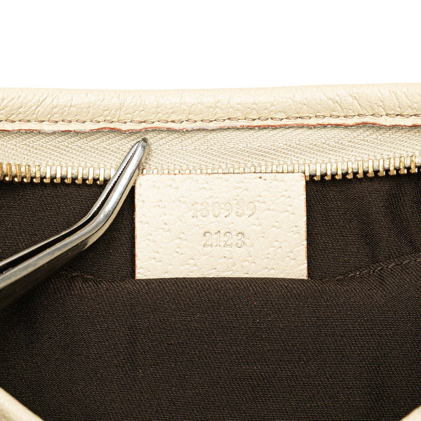 グッチ GGキャンバス アビー ワンショルダーバッグ ハンドバッグ 130939 ベージュ ホワイト キャンバス レザー レディース GUCCI 【中古】