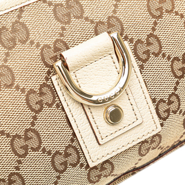 グッチ GGキャンバス アビー ワンショルダーバッグ ハンドバッグ 130939 ベージュ ホワイト キャンバス レザー レディース GUCCI 【中古】