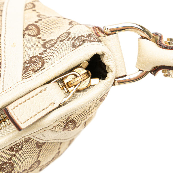 グッチ GGキャンバス アビー ワンショルダーバッグ ハンドバッグ 130939 ベージュ ホワイト キャンバス レザー レディース GUCCI 【中古】