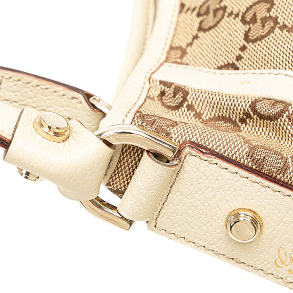 グッチ GGキャンバス アビー ワンショルダーバッグ ハンドバッグ 130939 ベージュ ホワイト キャンバス レザー レディース GUCCI 【中古】