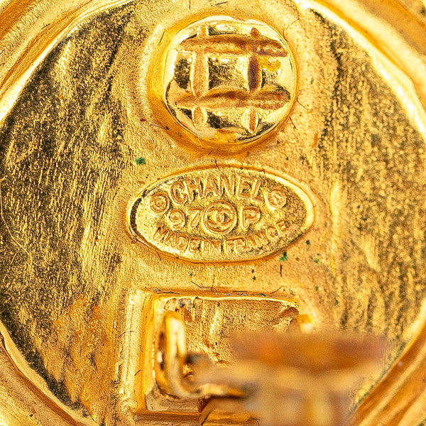 シャネル ココマーク フラワー モチーフ イヤリング ゴールド ブルー メッキ レディース CHANEL 【中古】