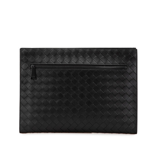 ボッテガヴェネタ イントレチャート クラッチバッグ ブラック レザー レディース BOTTEGAVENETA 【中古】