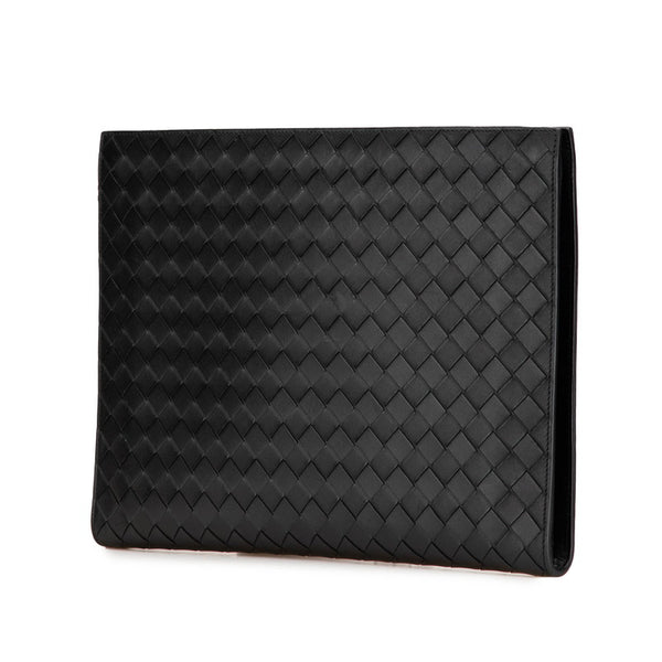ボッテガヴェネタ イントレチャート クラッチバッグ ブラック レザー レディース BOTTEGAVENETA 【中古】