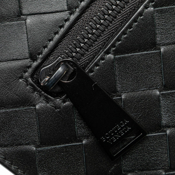 ボッテガヴェネタ イントレチャート クラッチバッグ ブラック レザー レディース BOTTEGAVENETA 【中古】